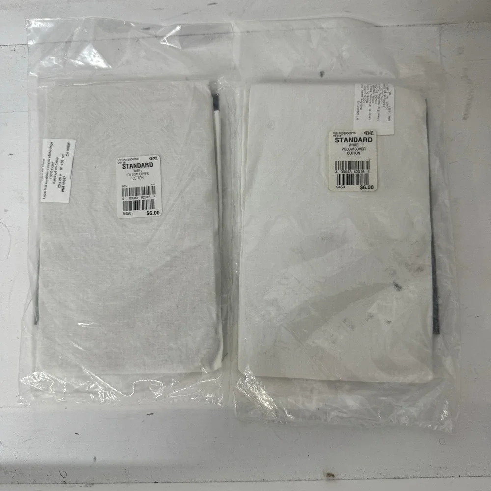 Regency By Globe Down And Feather‎ Proof - 2 Standard Pillow Cases White Cotton